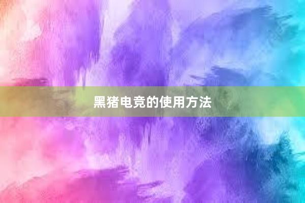 黑猪电竞的使用方法