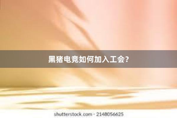 黑猪电竞如何加入工会？